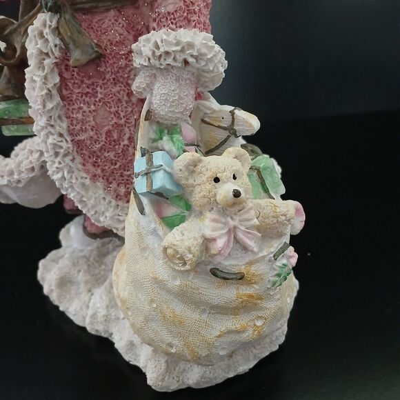 Christmas Santa 9 Inch Holding Presents & Christmas Tree Resin Figurine Decor - Picture 6 of 6